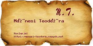 Ménesi Teodóra névjegykártya